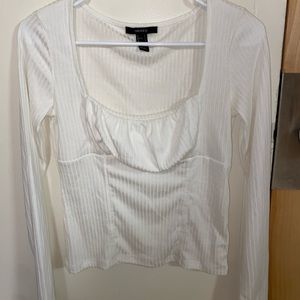 Ribbed whote long sleeve